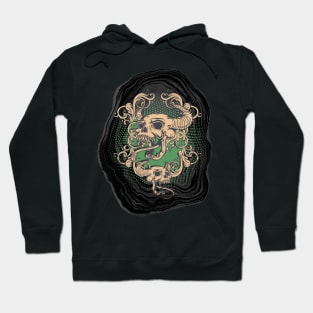 Horned Serpent Skull Sticker Hoodie